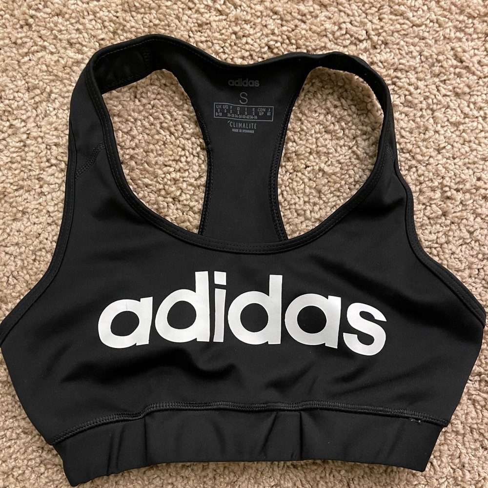 Black adidas sports bra